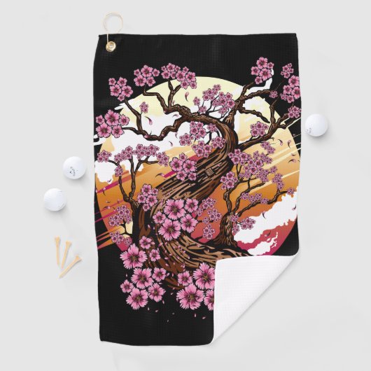 Wild Cherry Blossom Golfhanddoek (Insitu)