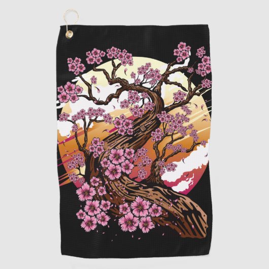 Wild Cherry Blossom Golfhanddoek (Voorkant)