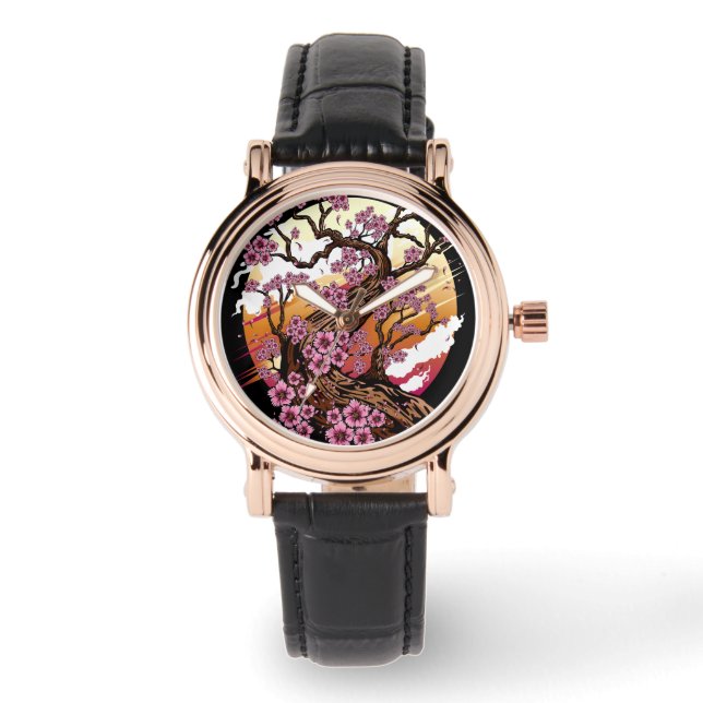 Wild Cherry Blossom Horloge (Voorkant)
