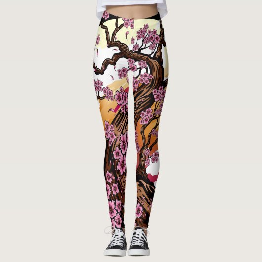 Wild Cherry Blossom Leggings (Voorkant)