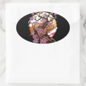 Wild Cherry Blossom Ovale Sticker (Tas)