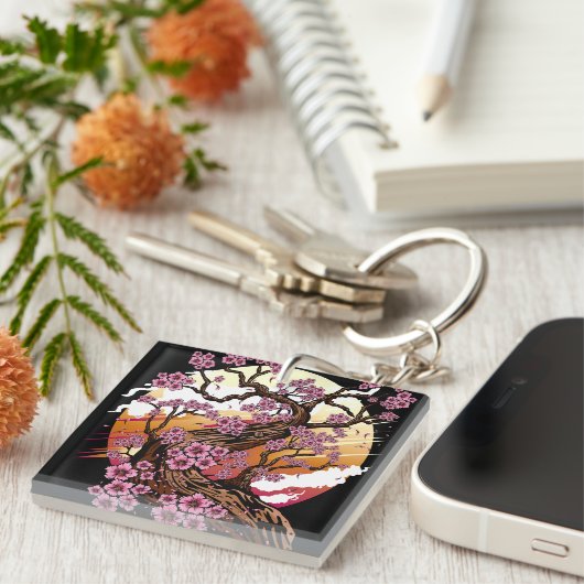 Wild Cherry Blossom Sleutelhanger (Voorkant Rechts)