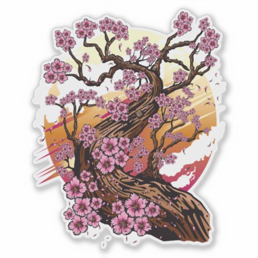 Wild Cherry Blossom Sticker (Voorkant)