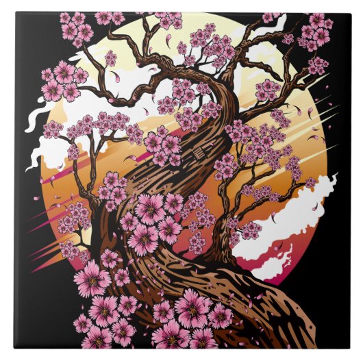 Wild Cherry Blossom Tegeltje (Voorkant)