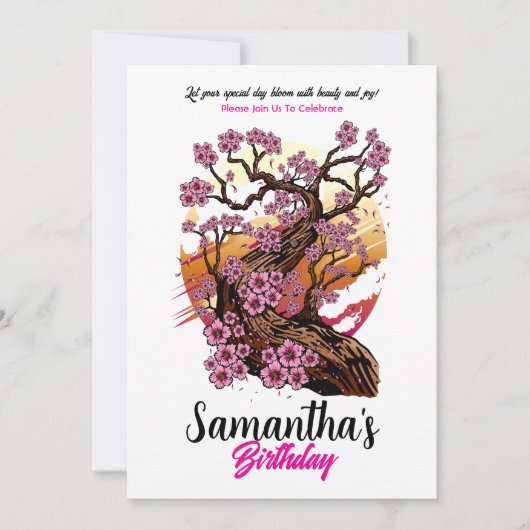 Wild Cherry Blossom Verjaardag Kaart (Voorkant)