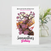 Wild Cherry Blossom Verjaardag Kaart (Staand voorkant)