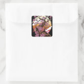 Wild Cherry Blossom Vierkante Sticker (Tas)