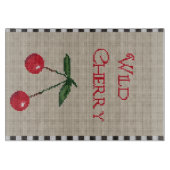 Wild Cherry Cross Stitch Glass Cutting Board Snijplank (Voorkant)