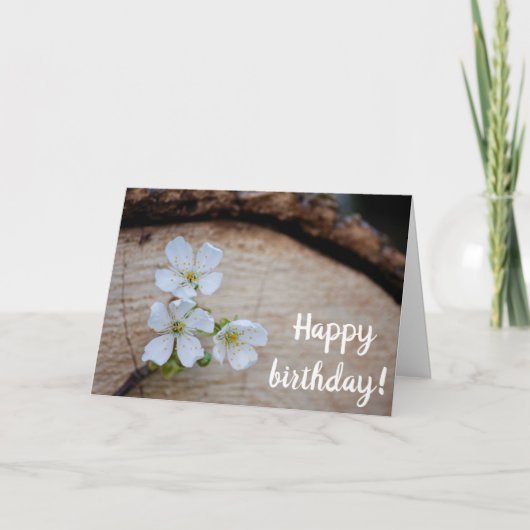 Wild Cherry Flowers Birthday Card Kaart (Voorkant)