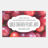 Wild Cherry Plum jam conserveringslabel sticker (Voorkant)