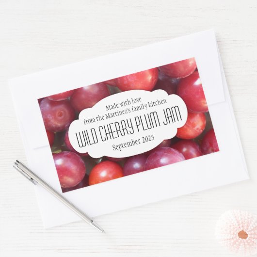Wild Cherry Plum jam conserveringslabel sticker (Envelop)