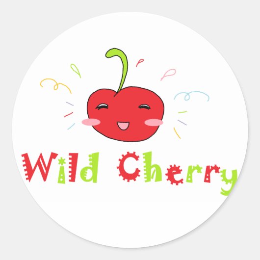 Wild Cherry Ronde Sticker (Voorkant)