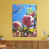 Wild Cherry roze Blossom Tree Canvas Afdruk (Insitu (Woonkamer))