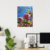 Wild Cherry roze Blossom Tree Poster (Thuiskantoor)