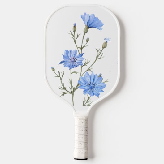 Wild Chicory Flower Botanical Waterverf Art Pickleball Paddle (Achterkant)