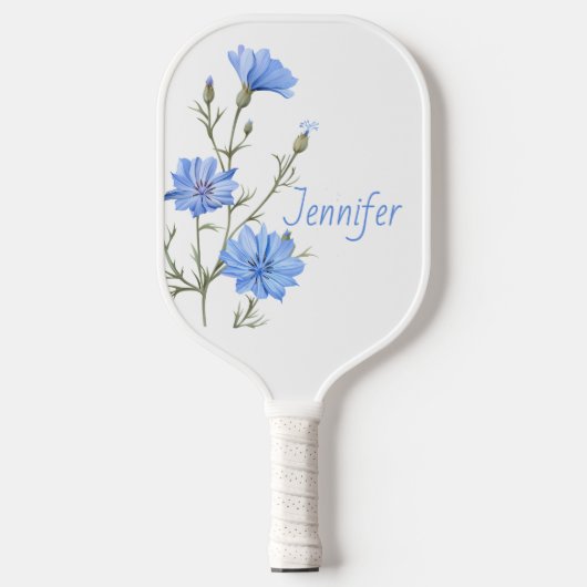 Wild Chicory Flower Botanical Waterverf Art Pickleball Paddle (Voorkant)