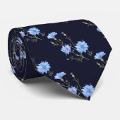 Wild Chicory Flower Botanical Waterverf Art Stropdas (Opgerold)