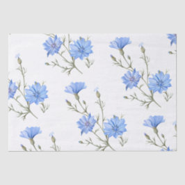 Wild Chicory Flower Botanical Waterverf Art Tissuepapier