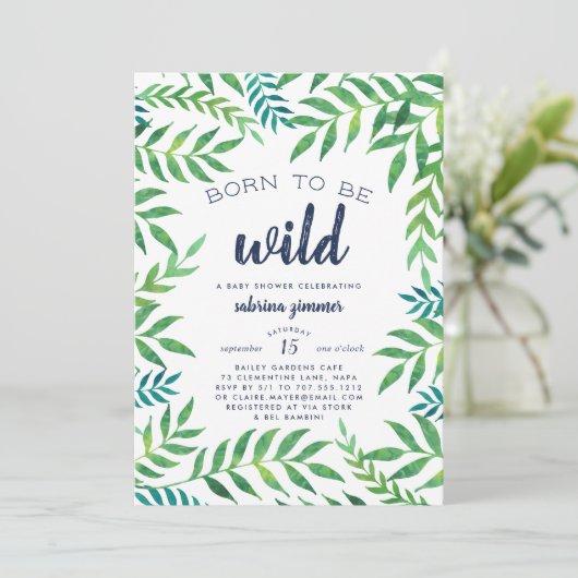 Wild Child Baby shower Uitnodiging (Staand voorkant)