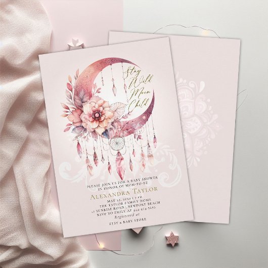 Wild Child Dreamcatcher kristallen Baby meisje dou Kaart