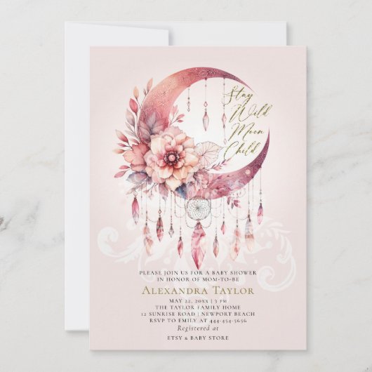 Wild Child Dreamcatcher kristallen Baby meisje dou Kaart (Voorkant)