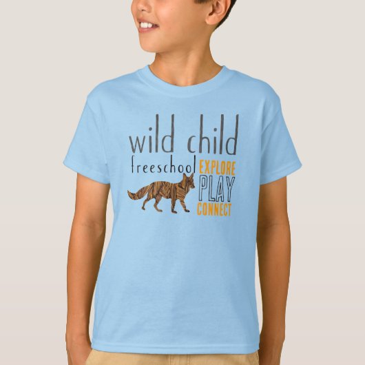 Wild Child Fox Design Dark T-shirt (Voorkant)