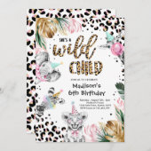 Wild Child Leopard Print Safari Animals Kaart (Voorkant / Achterkant)