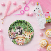 Wild Child Oerwoud Kawaii Animals Papieren Bordje (Feest)