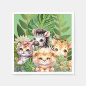 Wild Child Oerwoud Kawaii Animals Servet (Voorkant)