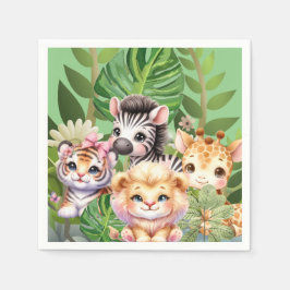 Wild Child Oerwoud Kawaii Animals Servet