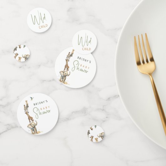 WiLD CHILD Oerwoud Safari Animals Baby shower Tabl Confetti (Groep)