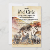 Wild Child Safari Dieren Verjaardag Kaart (Voorkant)