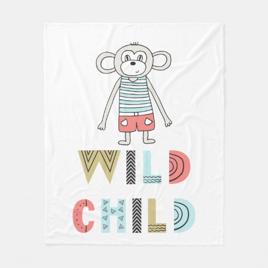 Wild Child Scandia Monkey Baby Fleece Deken (Voorkant)