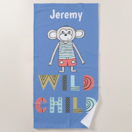 Wild Child Scandia Monkey Persoonlijke Strandtowel Strandlaken
