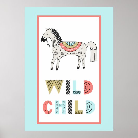 Wild Child Scandia Paarden Nursery Poster (Voorkant)