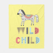Wild Child Scandinavian Horse Baby Yellow Fleece Deken (Voorkant)