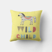 Wild Child Scandinavian Horse Baby Yellow Kussen (Achterkant)