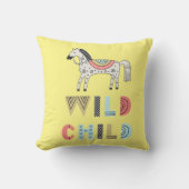 Wild Child Scandinavian Horse Baby Yellow Kussen (Voorkant)