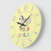 Wild Child Scandinavian Horse Pastel Yellow Grote Klok (Hoek)