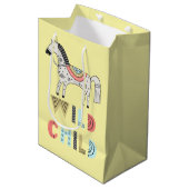Wild Child Scandinavian Horse Pastel Yellow Medium Cadeauzakje (Voorkant Gekanteld)