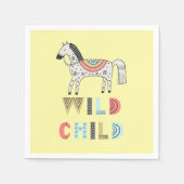 Wild Child Scandinavian Horse Pastel Yellow Servet (Voorkant)