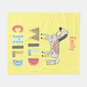 Wild Child Scandinavian Horse Personalized Fleece Deken (Voorkant (Horizontaal))