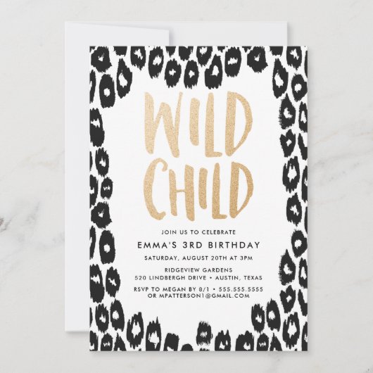 Wild Child | Uitnodiging van de partij Birthday (Voorkant)