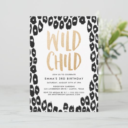 Wild Child | Uitnodiging van de partij Birthday (Staand voorkant)