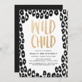 Wild Child | Uitnodiging van de partij Birthday (Voorkant / Achterkant)