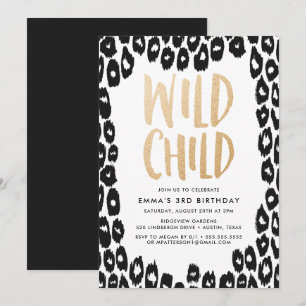 Wild Child   Uitnodiging van de partij Birthday