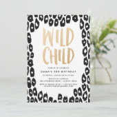Wild Child | Verjaardagsfeest Uitnodiging (Staand voorkant)