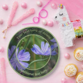 Wild cichorei bloemen gepersonaliseerde partij papieren bordje (Feest)