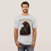 Wild Clash - Epic Battle Between Bear and Crocodil T-shirt (Voorkant volledig)