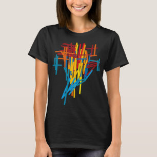 Wild Color Pattern Abstracte Architectuur Techno T-shirt